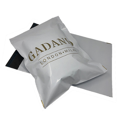 Gold and White Printed Mailing Bag