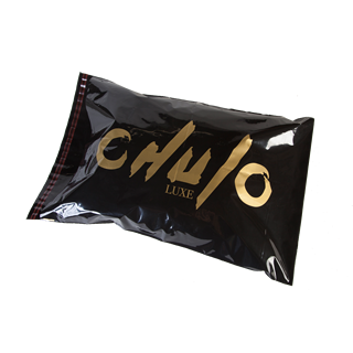 Black Gloss Mailing Bag with Metallic Gold Logo