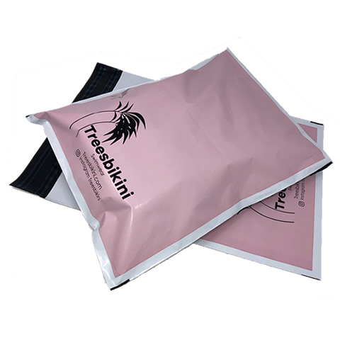 Pink Printed Mailing Bag with Black Logo