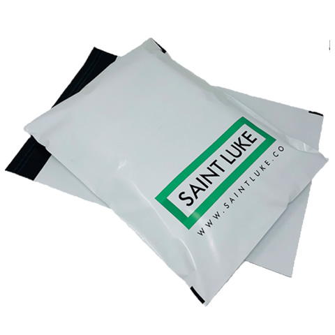 White and Green Printed Postal Bag